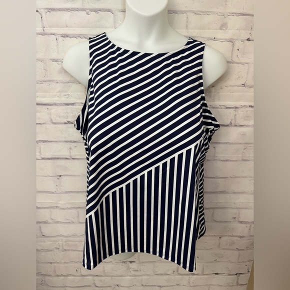 Lands' End Other - Lands’ End 24W DDD Blue Tankini Swimsuit Top High Neck Soft Cup Slimming New